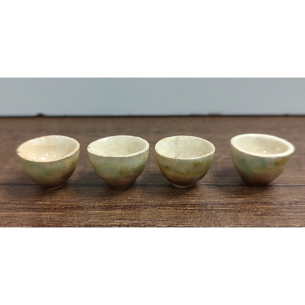 Dollhouse Miniature Ceramic Bowl Set Dishes Set of 4 D3